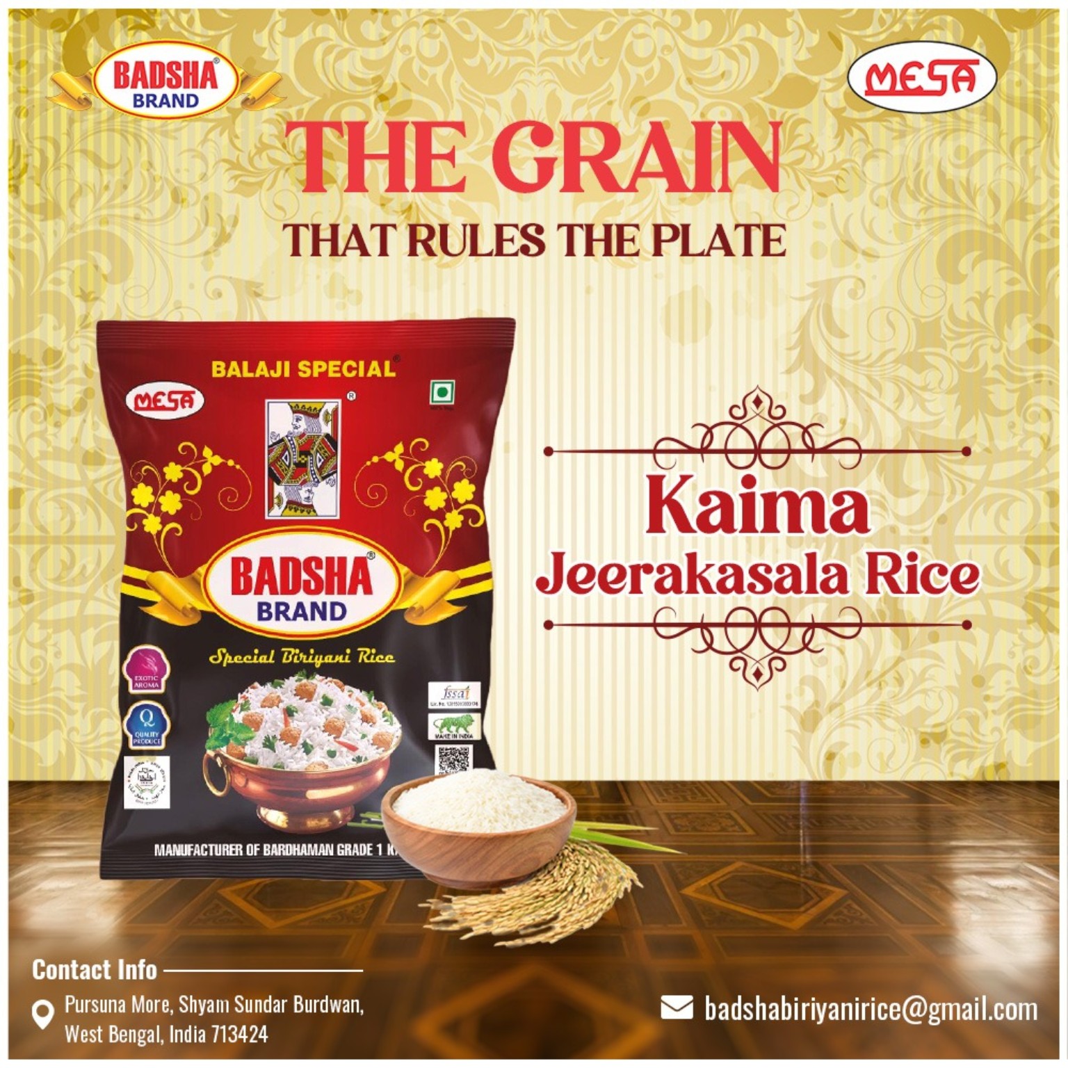 Kaima Jeerakasala rice promotional artwork