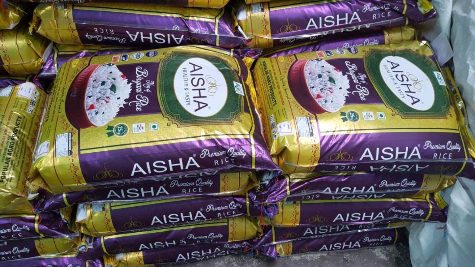 Aisha rice warehouse stock