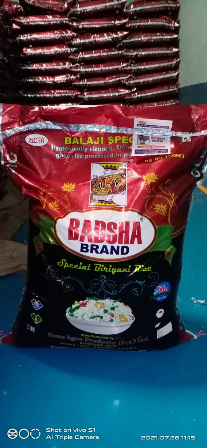 Badsha Brand fifty kilogram rice pack